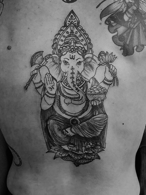 Custom blackwork tattoo by Inkger Tattoo